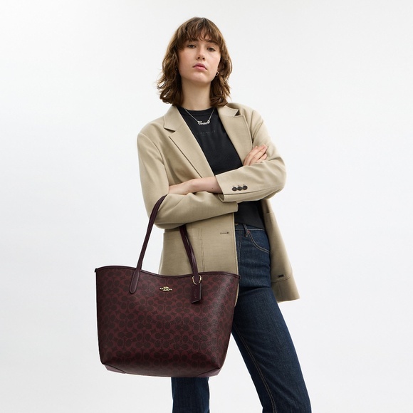 NWT coach City Tote Bag In Signature Canvas - Picture 3 of 7